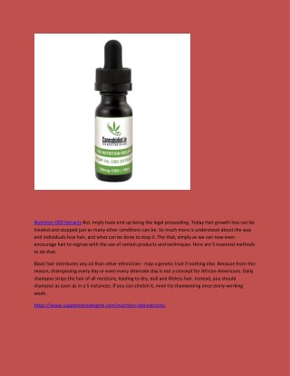 Nutrition CBD Extracts - Helps To Remove Pain From The Body
