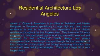 Residential Architecture Los Angeles