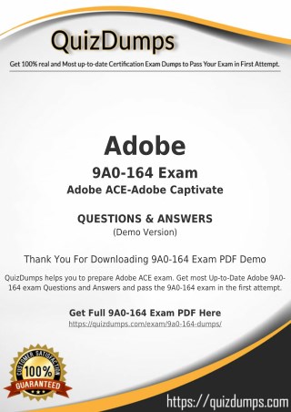 9A0-164 Exam Dumps - Preparation with 9A0-164 Dumps PDF [2018]