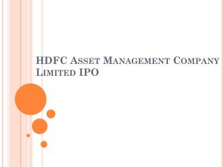 HDFC Asset Management IPO Details - Date, GMP Price, Latest Review & News - Investallign