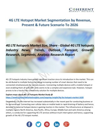 New Study: The 4G LTE Hotspot Market Will Radically Change Globally in Next Eigth Years