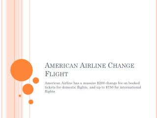 American Airline Change Flight
