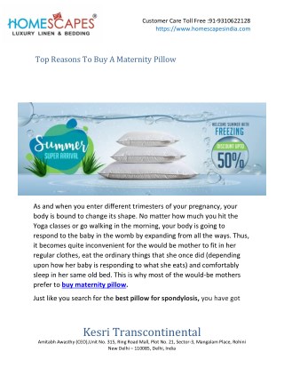 Top Reasons To Buy A Maternity Pillow