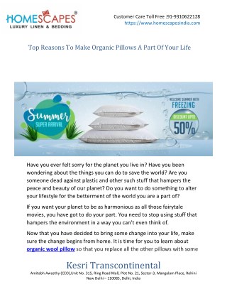 Top Reasons To Make Organic Pillows A Part Of Your Life
