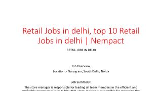 Retail Jobs in delhi, top 10 Retail Jobs in delhi | Nempact