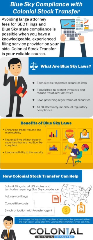 PPT Blue Sky Compliance With Colonial Stock Transfer Service 