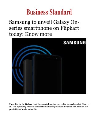 Samsung to unveil Galaxy On-series smartphone on Flipkart today: Know more