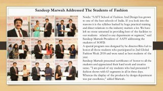 Sandeep Marwah Addressed The Students of Fashion