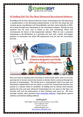 At Staffing Soft Get The Most Advanced Recruitment Software