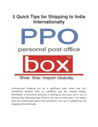 5 Quick Tips for Shipping to India Internationally