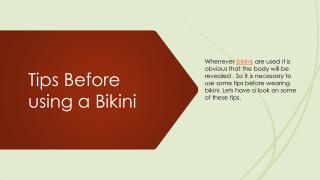 5 Tips Before using a Bikini
