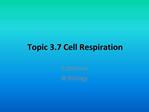 Topic 3.7 Cell Respiration