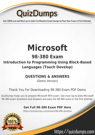 98-380 Exam Dumps - Download 98-380 Dumps PDF [2018]