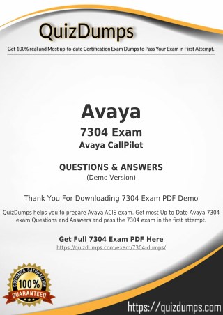 7304 Exam Dumps - Actual 7304 Dumps PDF [2018]