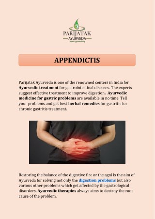 Get the best Appendicitis treatment in India