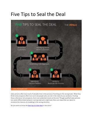 Five Tips to Seal the Deal