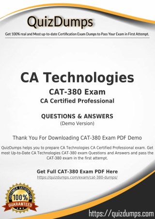 CAT-380 Exam Dumps - Get CAT-380 Dumps PDF [2018]