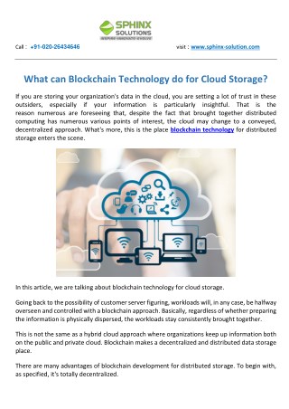 What can Blockchain Technology do for Cloud Storage?