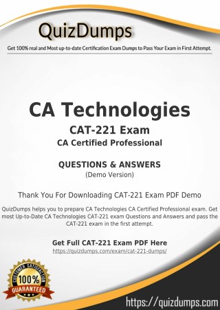 CAT-221 Exam Dumps - Pass with CAT-221 Dumps PDF [2018]