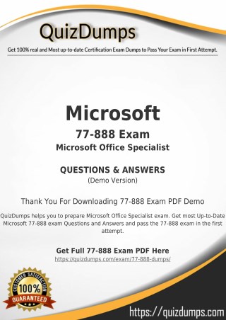 77-888 Exam Dumps - Preparation with 77-888 Dumps PDF [2018]