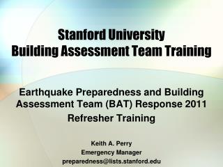 Stanford University Building Assessment Team Training