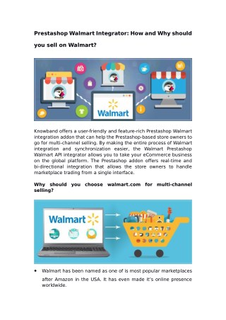 Prestashop Walmart Integrator: How and Why should you sell on Walmart?