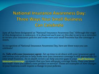 National Insurance Awareness Day: Three Ways Your Small Business Can Celebrate