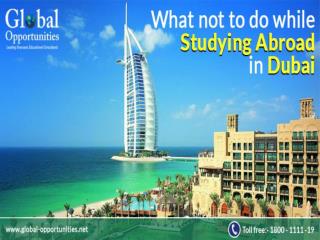 WHAT NOT TO DO WHEN STUDYING IN DUBAI