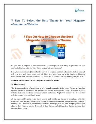 7 Tips To Select the Best Theme for Your Magento eCommerce Website