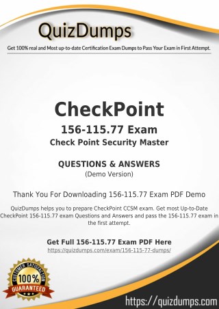 156-115.77 Exam Dumps - Preparation with 156-115.77 Dumps PDF