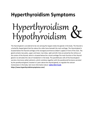 Hyperthyroid Symptoms