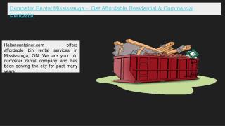 Dumpster Rental In Mississauga