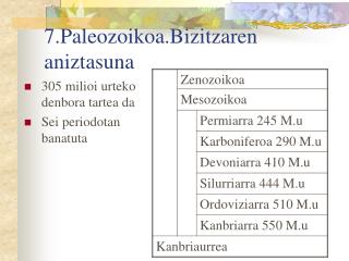 7.Paleozoikoa.Bizitzaren aniztasuna