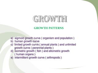 GROWTH PATTERNS