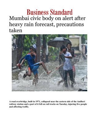 Mumbai rains and Andheri bridge collapse: Mumbai civic body on high alert after heavy rain forecast