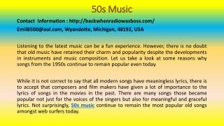 Great 50s Songs For Different Moods
