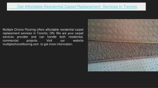 Residential Carpet Replacement Toronto