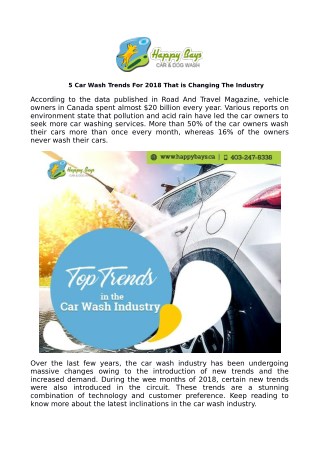 5 Car Wash Trends For 2018 That is Changing The Industry