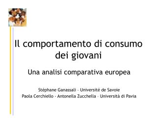 Il comportamento di consumo dei giovani