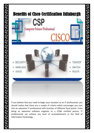 Benefits of Cisco Certification Edinburgh