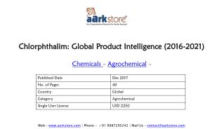 Chlorphthalim: Global Product Intelligence (2016-2021)