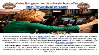 Online Slots games â€“ top UK online slot bonus offers