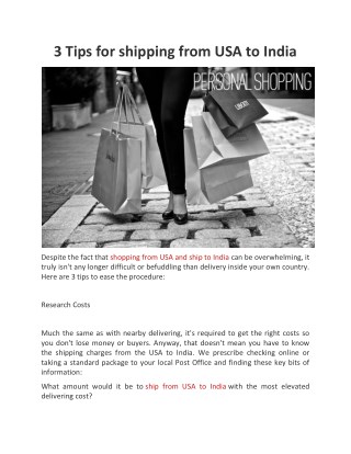 3 Tips for shipping from USA to India