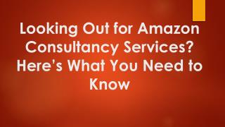 Hereâ€™s What You Need to Look Out for Amazon Consultancy Services?