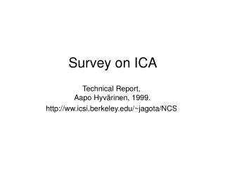 Survey on ICA