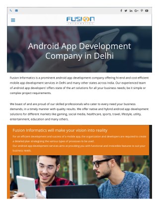 Android Application Development Companies Delhi