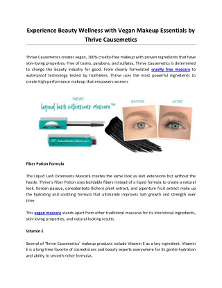 Experience Beauty Wellness with Vegan Makeup Essentials by Thrive Causemetics