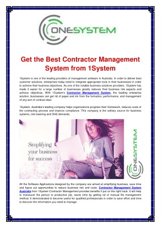 Contractor Management System Software