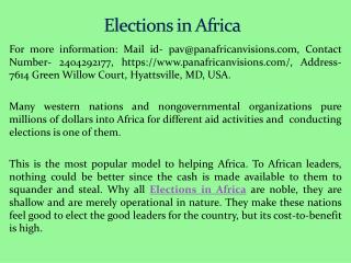 Elections in Africa