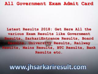 All Government Exam Admit Card